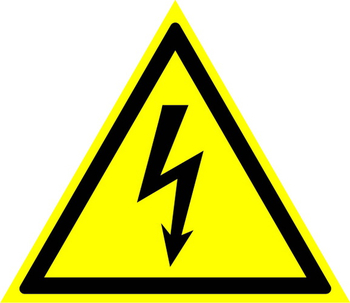 W08 внимание! опасность поражения электрическим током  (пленка, сторона 100 мм) - Знаки безопасности - Предупреждающие знаки - магазин "Охрана труда и Техника безопасности"